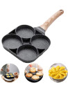 Egg Frying Pan With 4 Hole, Grill, Non Sticky, Cookware With Section For Omelet, Pancakes, Steak, Sausage And Many More.