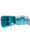 GStorm Lunch Boxes with 3 Compartments and cutlery [Spoon and Fork] Leakage Proof Container with Holding Handle