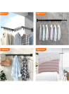 Wall Mounted Clothes Hanger Rack, Retractable Clothes Drying Rack Folding Indoor, Laundry Drying Rack
