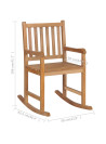 Rocking Chair with Grey Cushion Solid Teak Wood