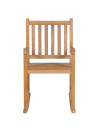 Rocking Chair with Beige Cushion Solid Teak Wood