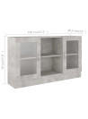 Vitrine Cabinet Concrete Grey 120x30.5x70 cm Engineered Wood