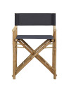 Folding Director's Chairs 2 pcs Dark Grey Bamboo and Fabric