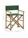 Folding Director's Chairs 2 pcs Green Bamboo and Fabric