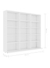 CD Cabinet White 102x23x89.5 cm Engineered Wood