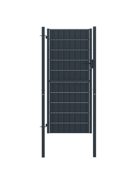 Fence Gate PVC and Steel 100x124 cm Anthracite
