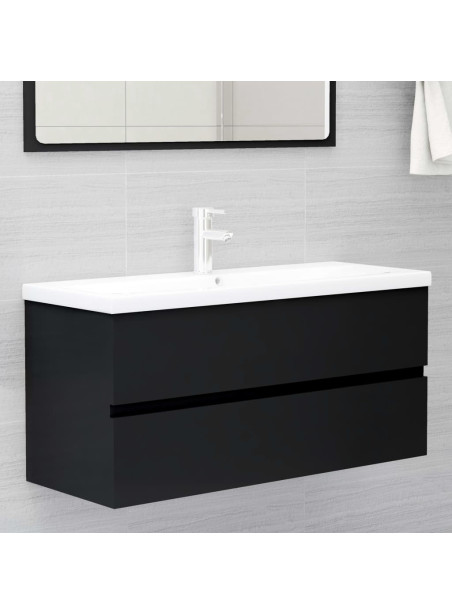 Sink Cabinet Black 100x38.5x45 cm Engineered Wood