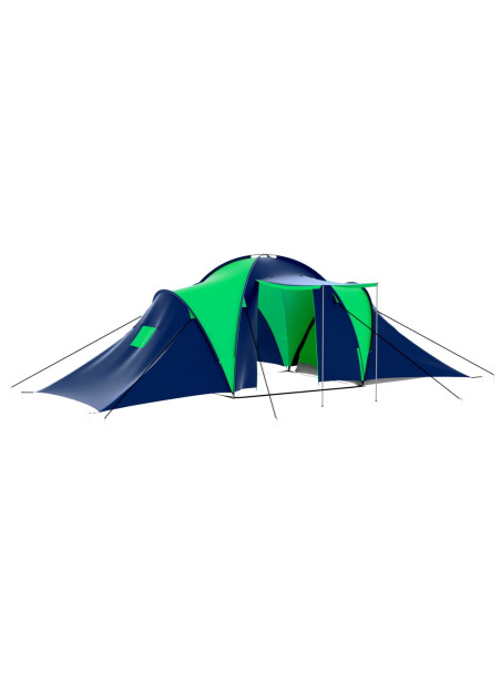 Camping Tent Polyester 9 Persons Blue-green
