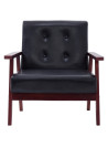 Sofa Set 2 Piece Black Faux Leather