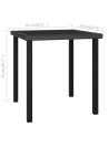 Garden Dining Table Black 70x70x73 cm Poly Rattan