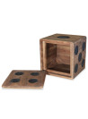 Storage Box Mindi Wood 40x40x40 cm Dice Design
