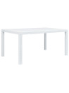Garden Table White 150x90x72 cm Plastic Rattan Look