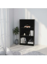 3-Tier Book Cabinet Black 60x24x109 cm Engineered Wood