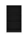 3-Tier Book Cabinet Black 60x24x109 cm Engineered Wood