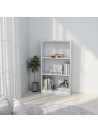 3-Tier Book Cabinet White 60x24x109 cm Engineered Wood