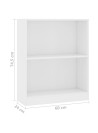 Bookshelf White 60x24x74.5 cm Engineered Wood