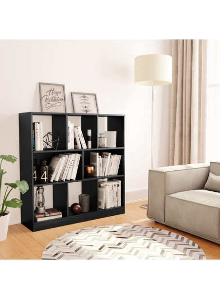 Book Cabinet Black 97.5x29.5x100 cm Engineered Wood