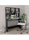 Desk with Shelf Black 110x45x157 cm Engineered Wood