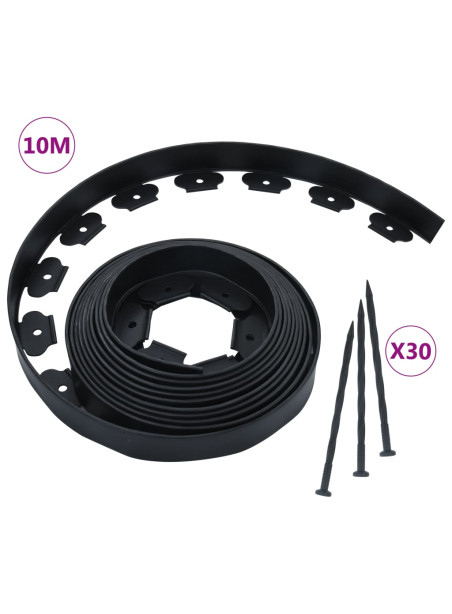 Flexible Lawn Edging with 30 Pegs 10 m 5 cm