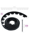 Flexible Lawn Edging with 30 Pegs 10 m 5 cm
