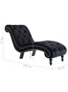 Chaise Lounge Black Velvet