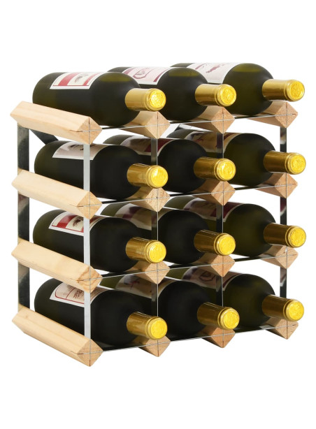 Wine Rack for 12 Bottles Solid Pinewood