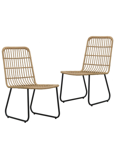 Garden Chairs 2 pcs Poly Rattan Oak
