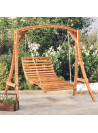 Swing Bed Solid Bent Wood with Teak Finish 115x147x46 cm