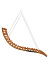 Swing Bed Solid Bent Wood with Teak Finish 115x147x46 cm