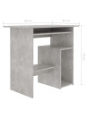 Desk Concrete Grey 80x45x74 cm Engineered Wood