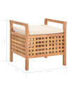 Storage Bench 49x48x49 cm Solid Walnut Wood