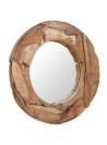 Decorative Mirror Teak 80 cm Round