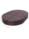 Outdoor Lounge Bed with Cushion Poly Rattan Brown