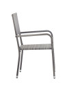 Outdoor Dining Chairs 2 pcs Poly Rattan Grey