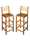 Bar Chairs 2 pcs Solid Acacia Wood
