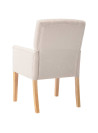 Dining Chairs with Armrests 6 pcs Beige Fabric