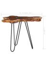 Coffee Table 70x45 cm Solid Teak Wood and Polyresin