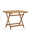 Folding Garden Table 90x90x75 cm Solid Acacia Wood