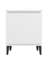 Bed Cabinet with Metal Legs White 40x30x50 cm
