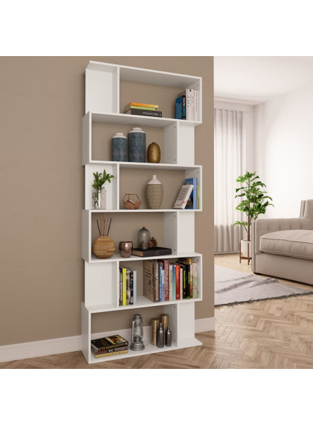 Book Cabinet/Room Divider White 80x24x192 cm Engineered Wood