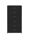 Sideboard with 6 Drawers Black 50x34x96 cm Engineered Wood