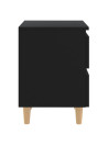 Bed Cabinets with Solid Pinewood Legs 2 pcs Black 40x35x50 cm