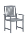 Garden Chairs with Cushions 2 pcs Grey Solid Acacia Wood