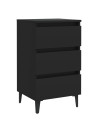 Bed Cabinet with Metal Legs 2 pcs Black 40x35x69 cm