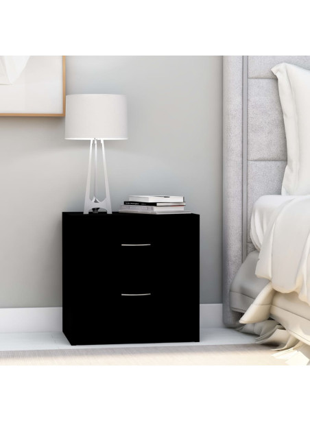 Bedside Cabinets 2 pcs Black 40x30x40 cm Engineered Wood