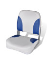 Boat Seat Foldable Backrest With Blue-white Pillow 41x36x48cm