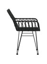 Garden Chairs 2 pcs with Armrest Black 56x64x80 cm PE Rattan