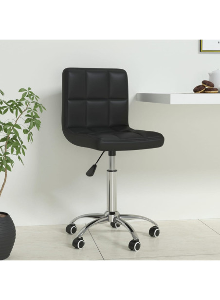 Swivel Office Chair Black Faux Leather