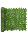 Balcony Screen with Green Leaves 300x100 cm