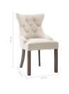 Dining Chairs 2 pcs Beige Fabric